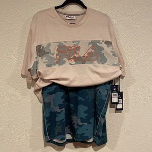 Fila TeeShirt and Camo shorts 2XL (Bundle of 2)